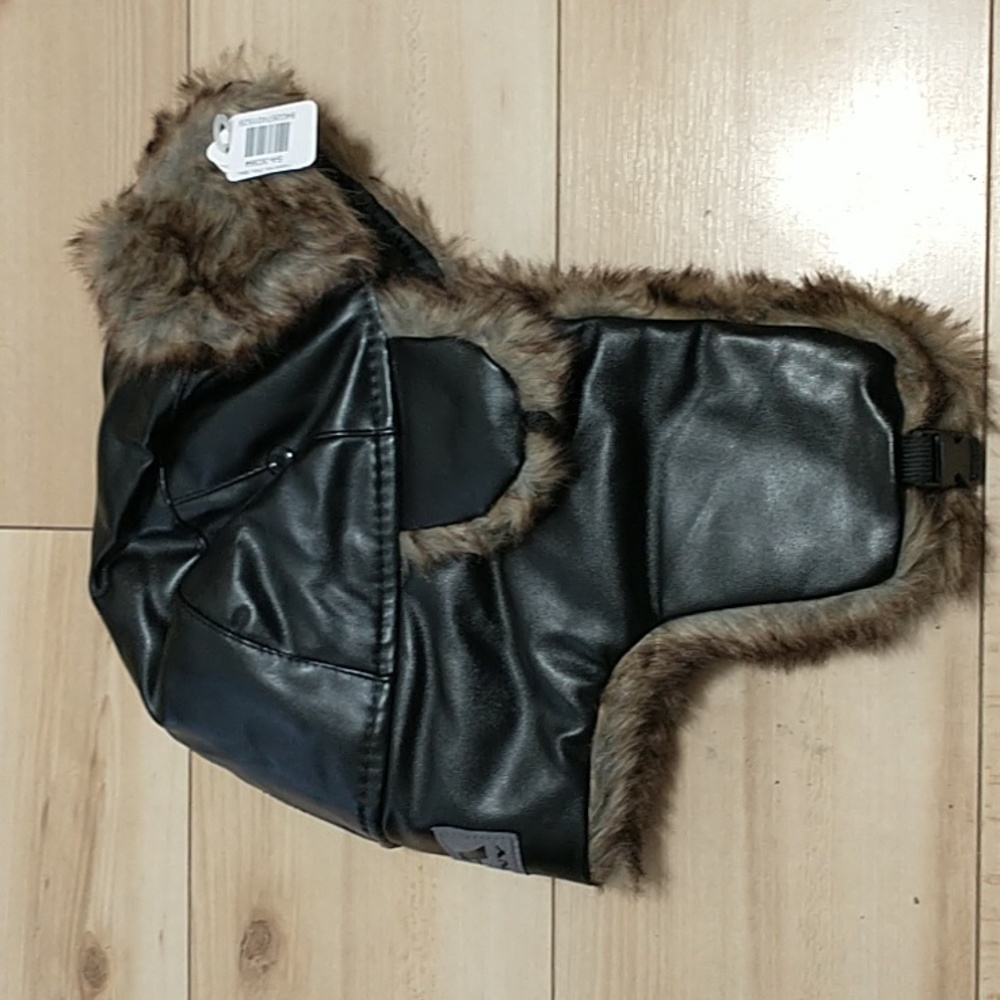 SA trapper hat black leather fits most see measurements